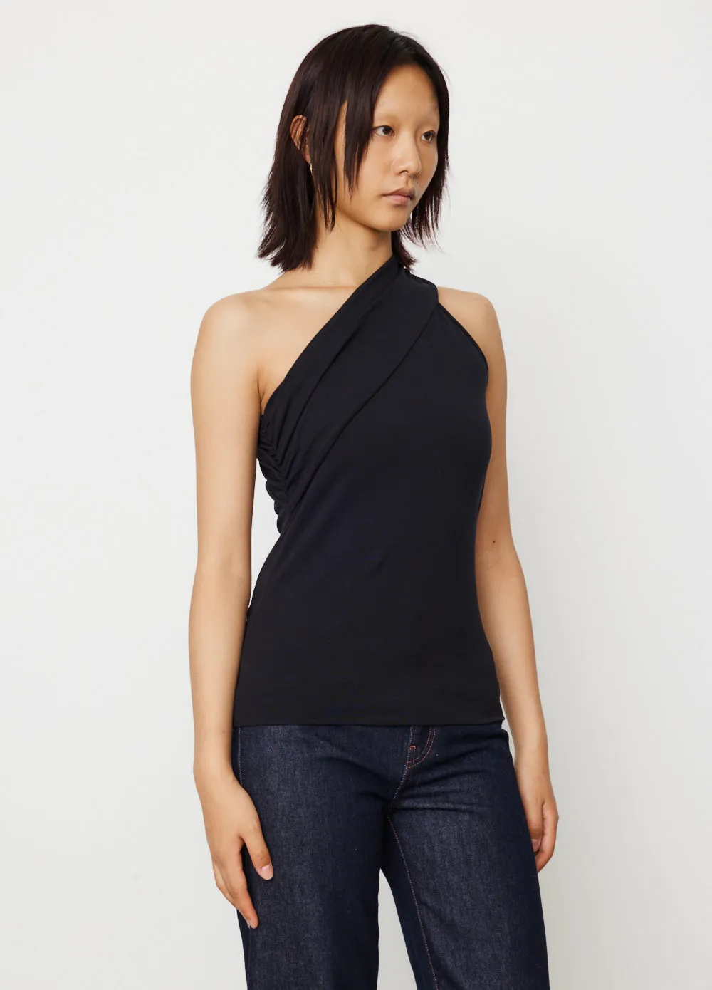 0057 One Shoulder Draped T-Shirt