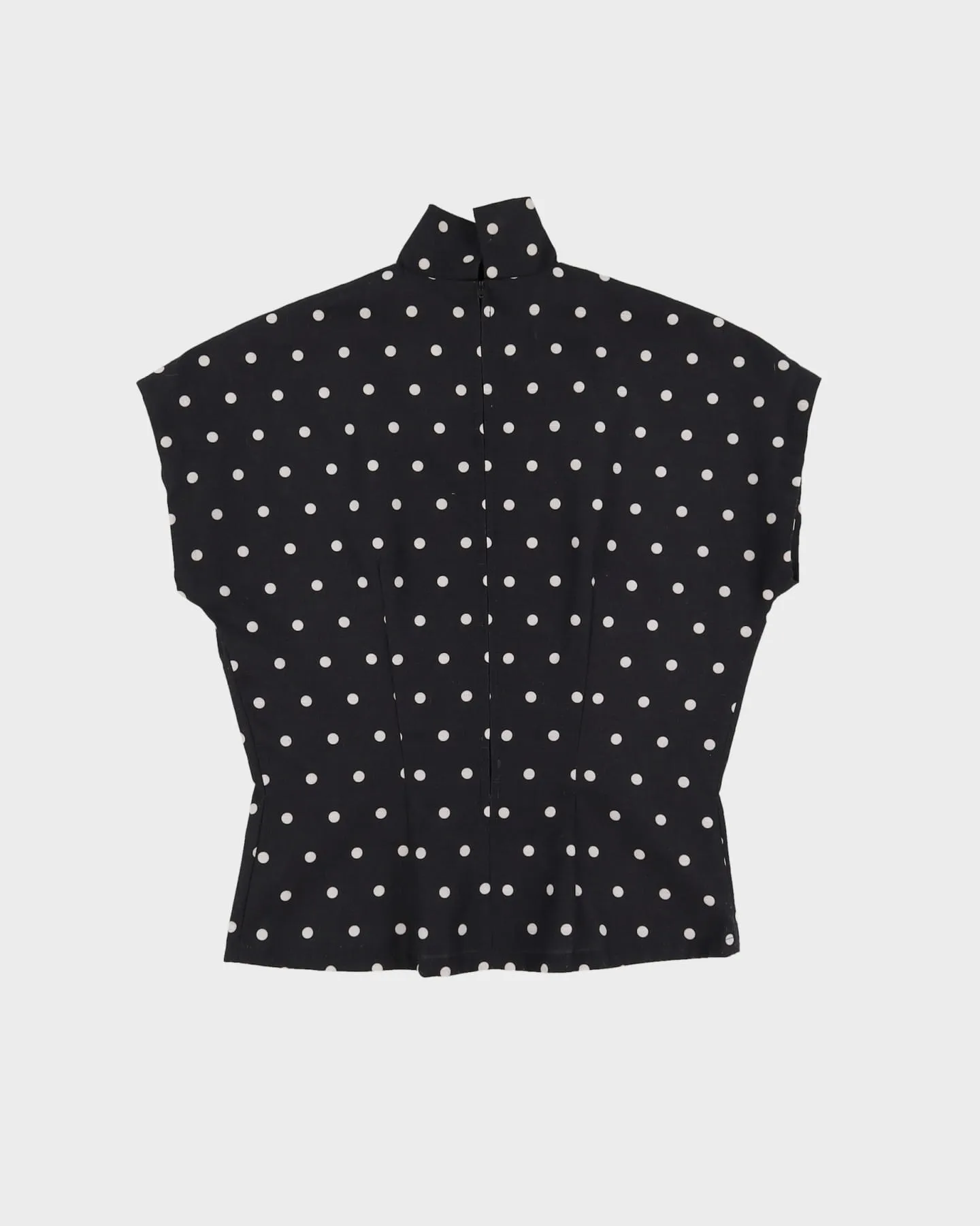 00s Black Polka Dot Patterned Top - S