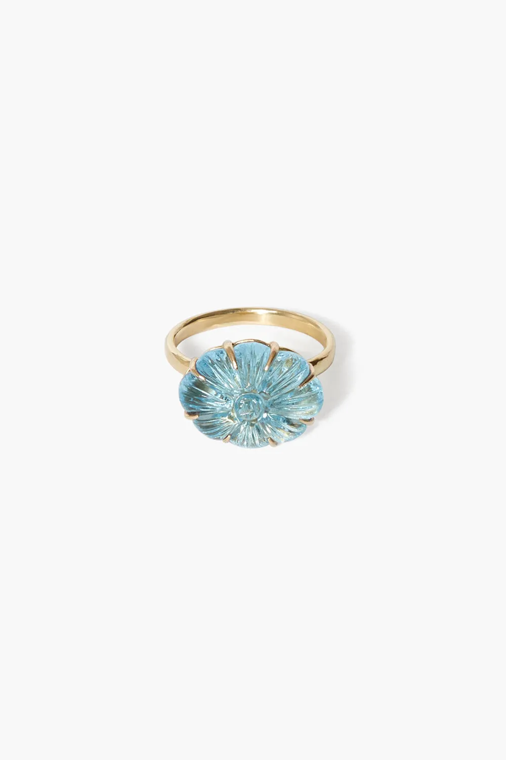 14k Dahlia Ring Blue Topaz