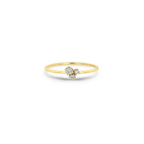 14k Mixed Prong Diamond Trio Ring