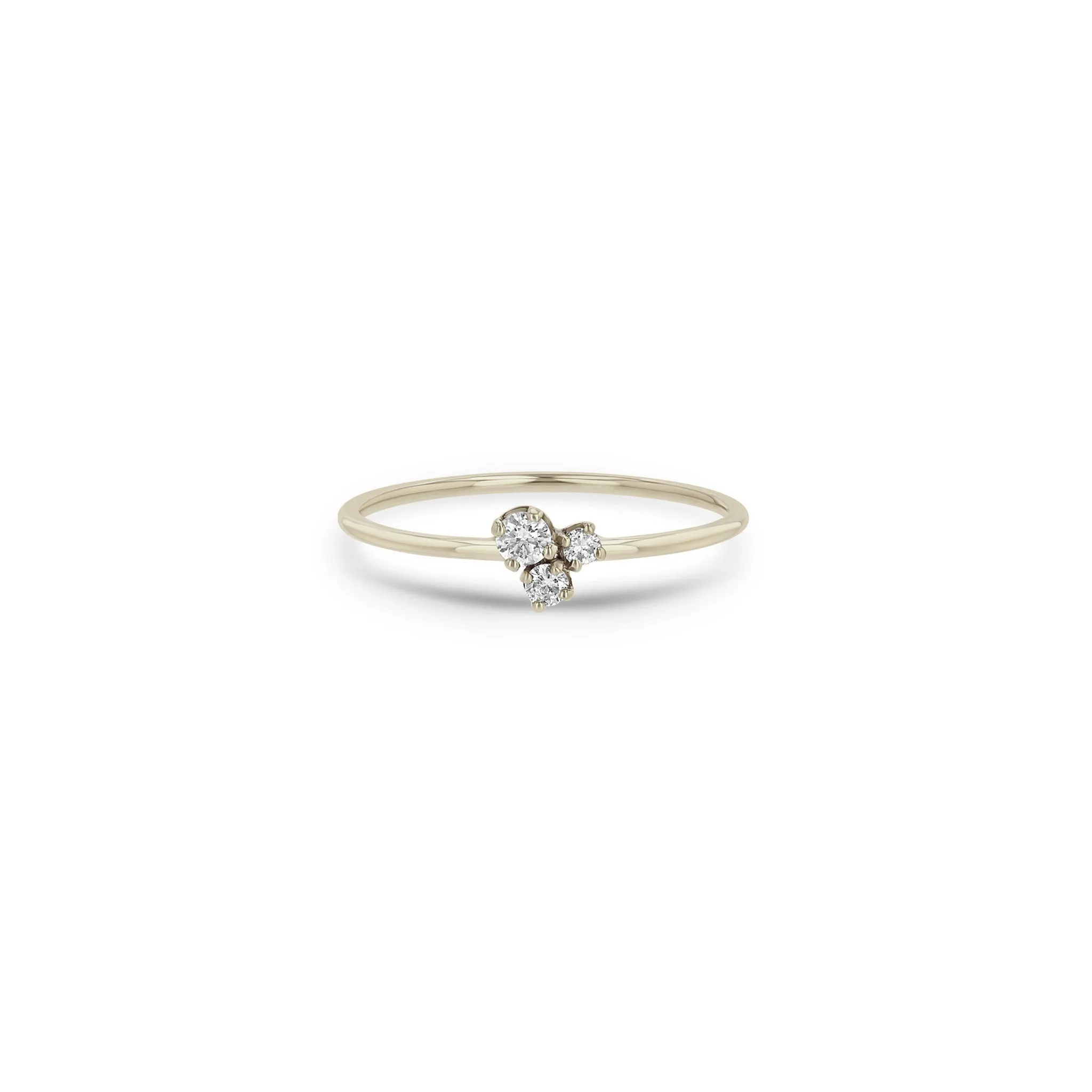 14k Mixed Prong Diamond Trio Ring