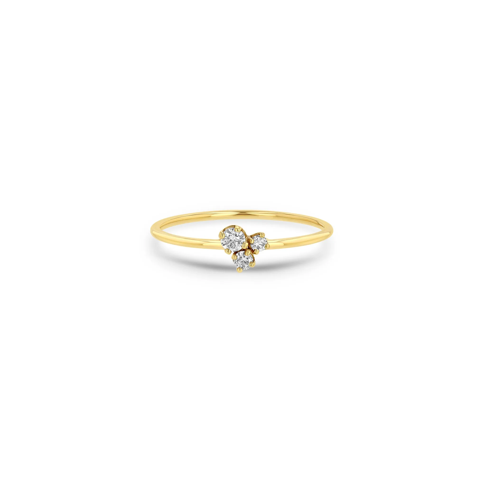 14k Mixed Prong Diamond Trio Ring