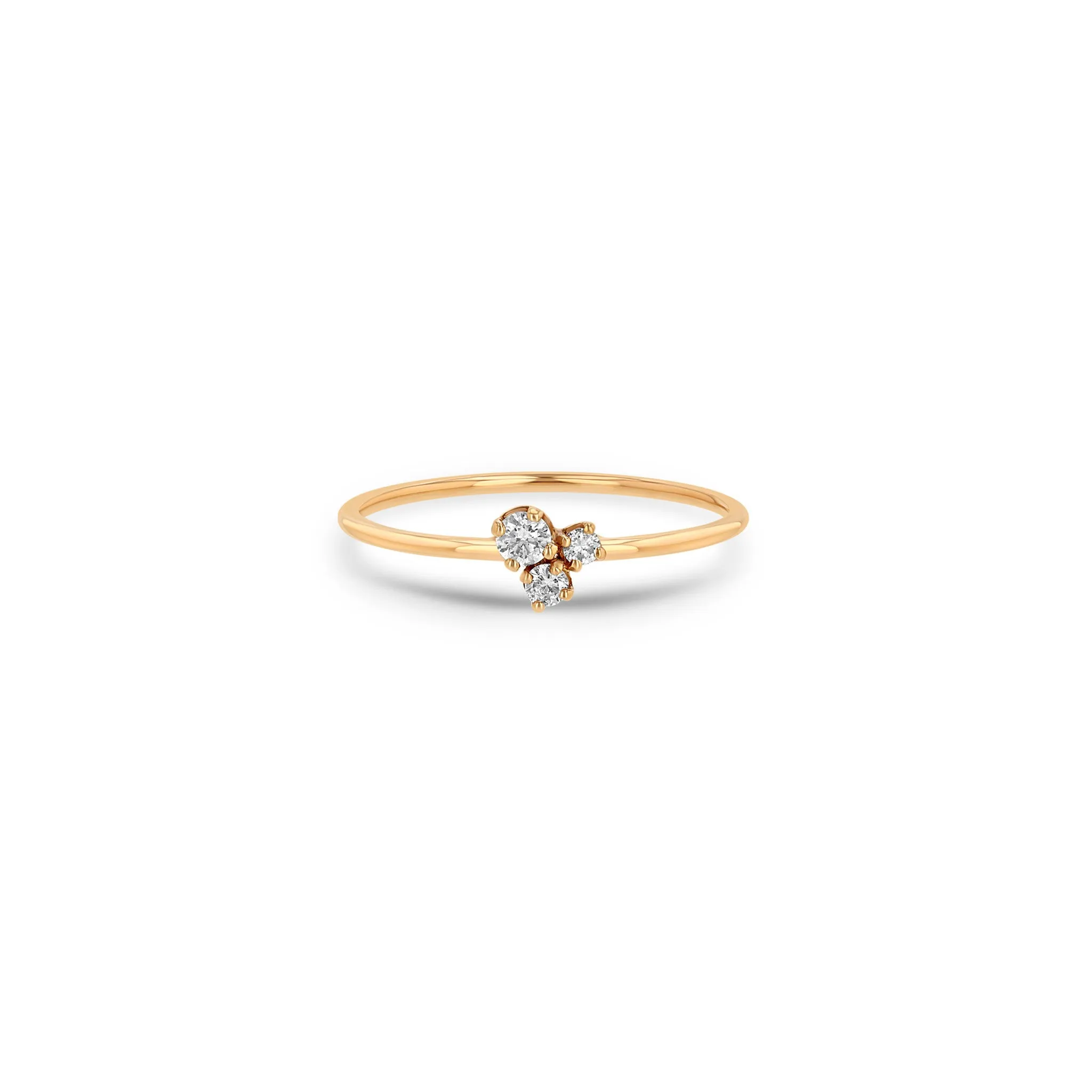 14k Mixed Prong Diamond Trio Ring