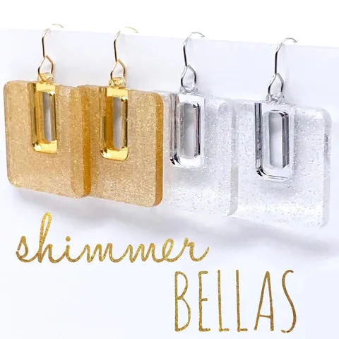 1.5 Shimmer Bellas - Everyday Silver Shimmer Earrings