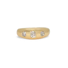 18K Triple Diamond Ring