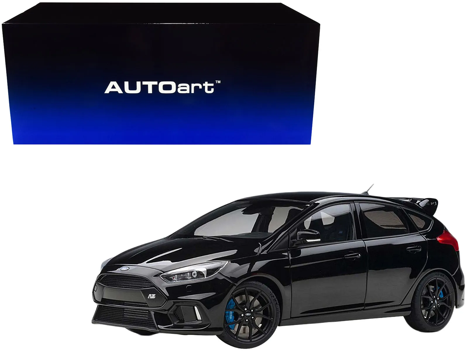 2016 Ford Focus RS Shadow Black 1/18 Model Car by Autoart