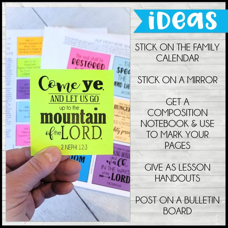 2024 CFM Weekly Sticky Notes {Book of Mormon} PRINTABLE