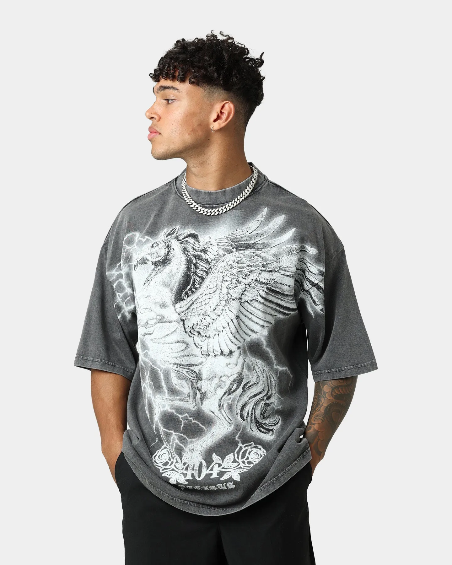 404 Pegasus Vintage T-Shirt Charcoal