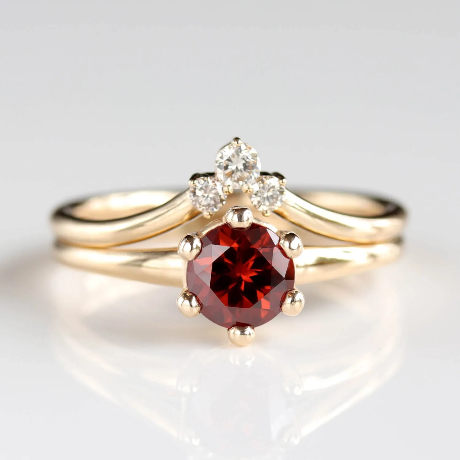 6mm Low Base Six-Prong Solitaire with a Cognac Malawi Sapphire