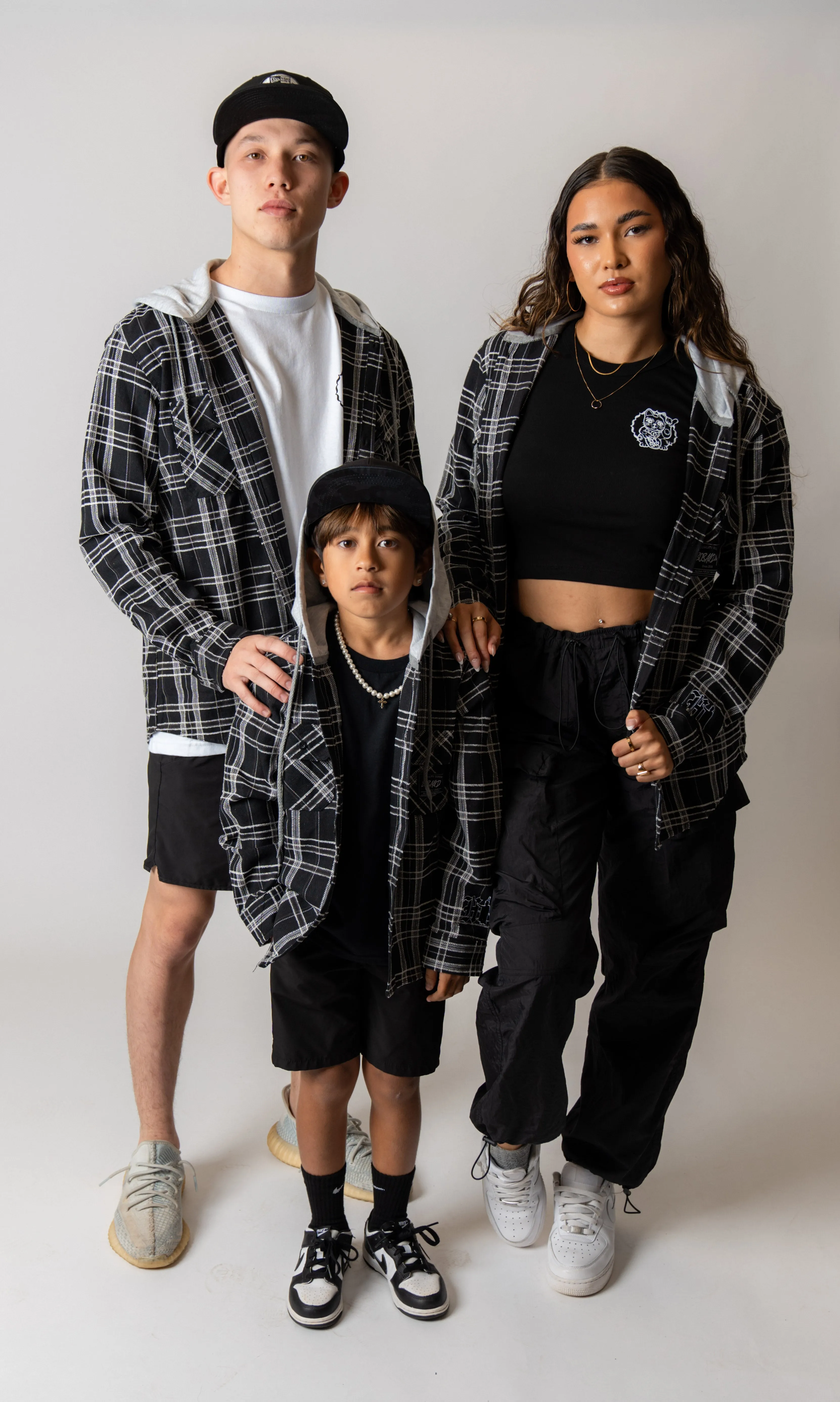 808ALLDAY Black Hooded Flannel