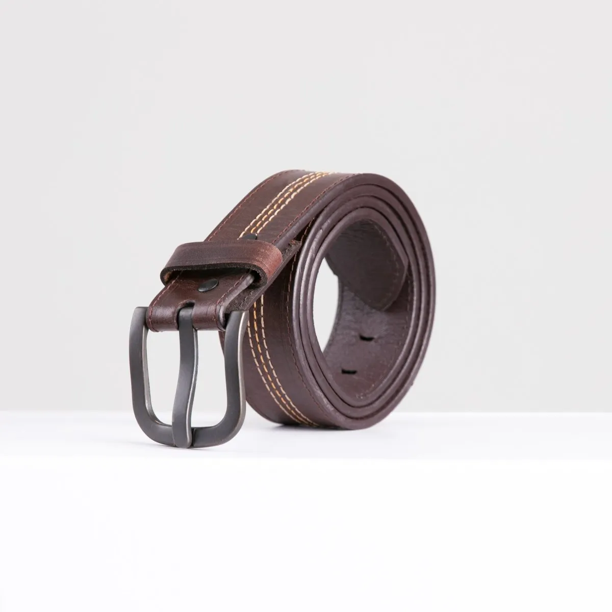 Accent Stitched Leather Belt