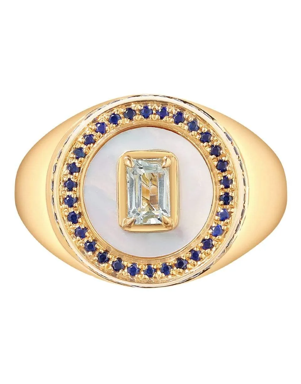 Aebi Seafarer Aquamarine Signet Ring