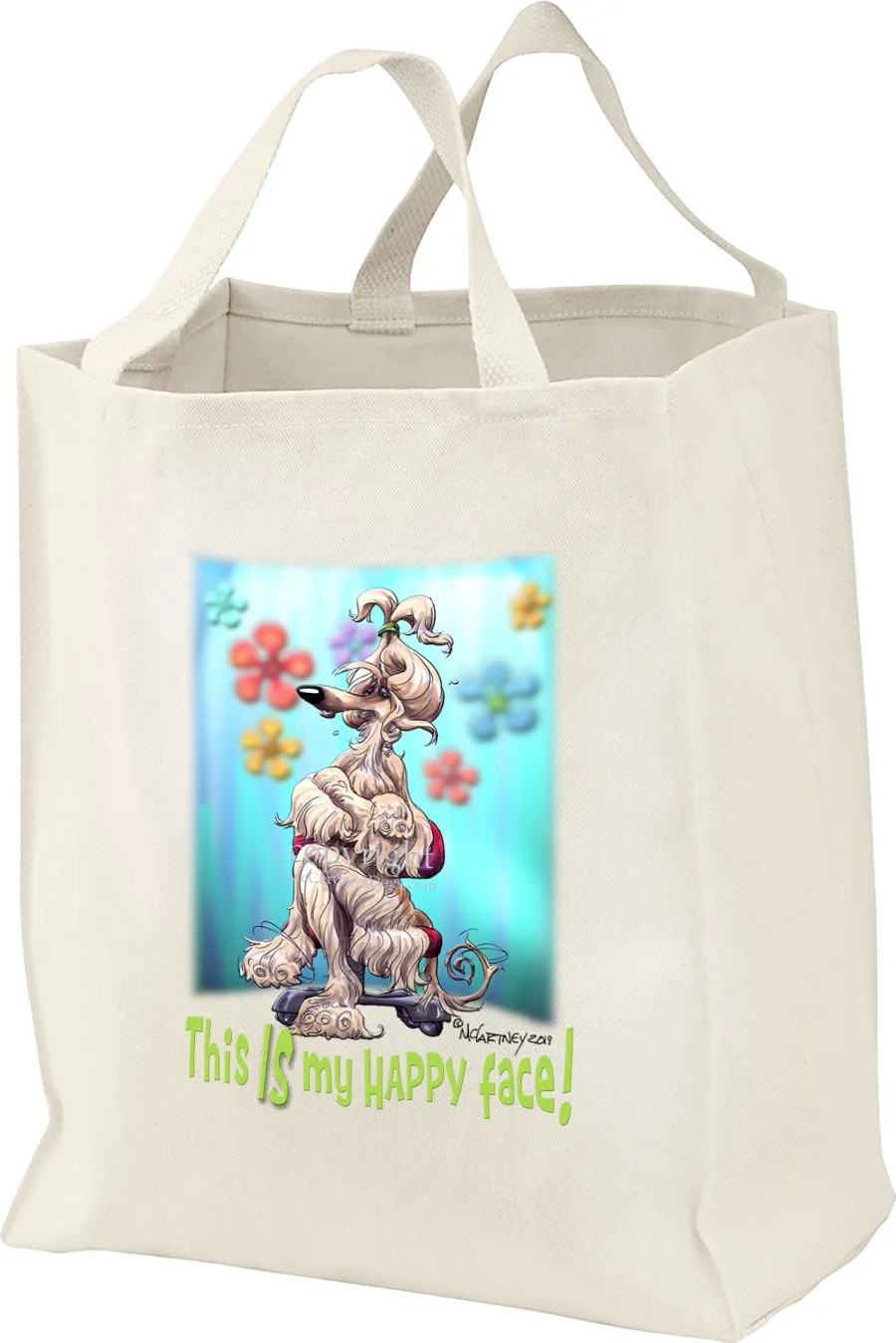 Afghan Hound - 2 - Who's A Happy Dog - Tote Bag