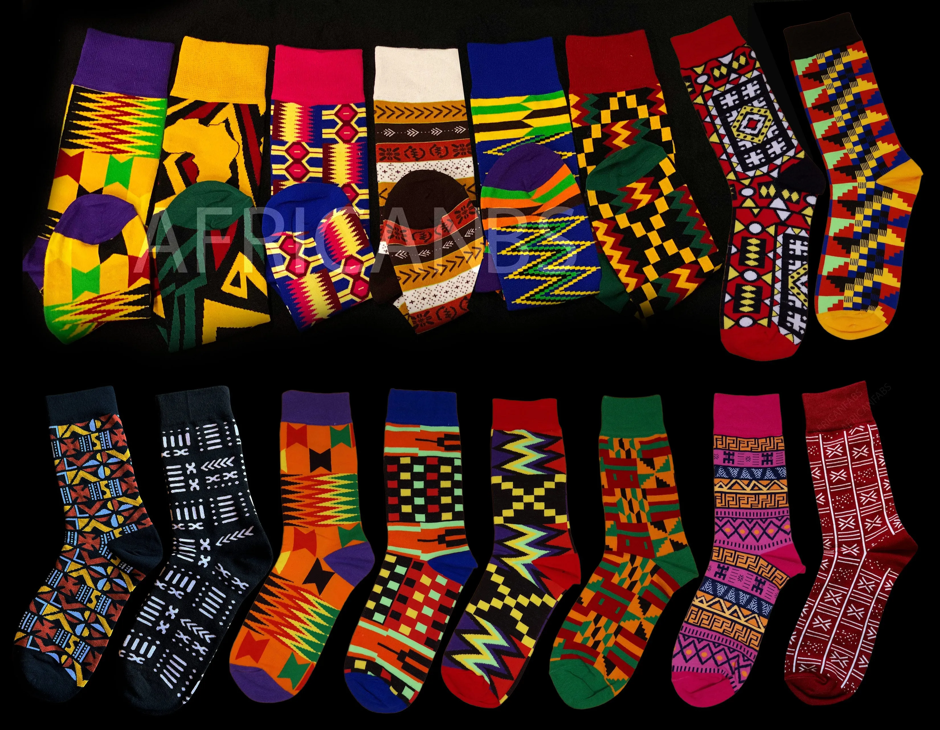 African socks / Afro socks / Kente socks - Blue