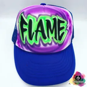 Airbrush Name Scratch Hat Design