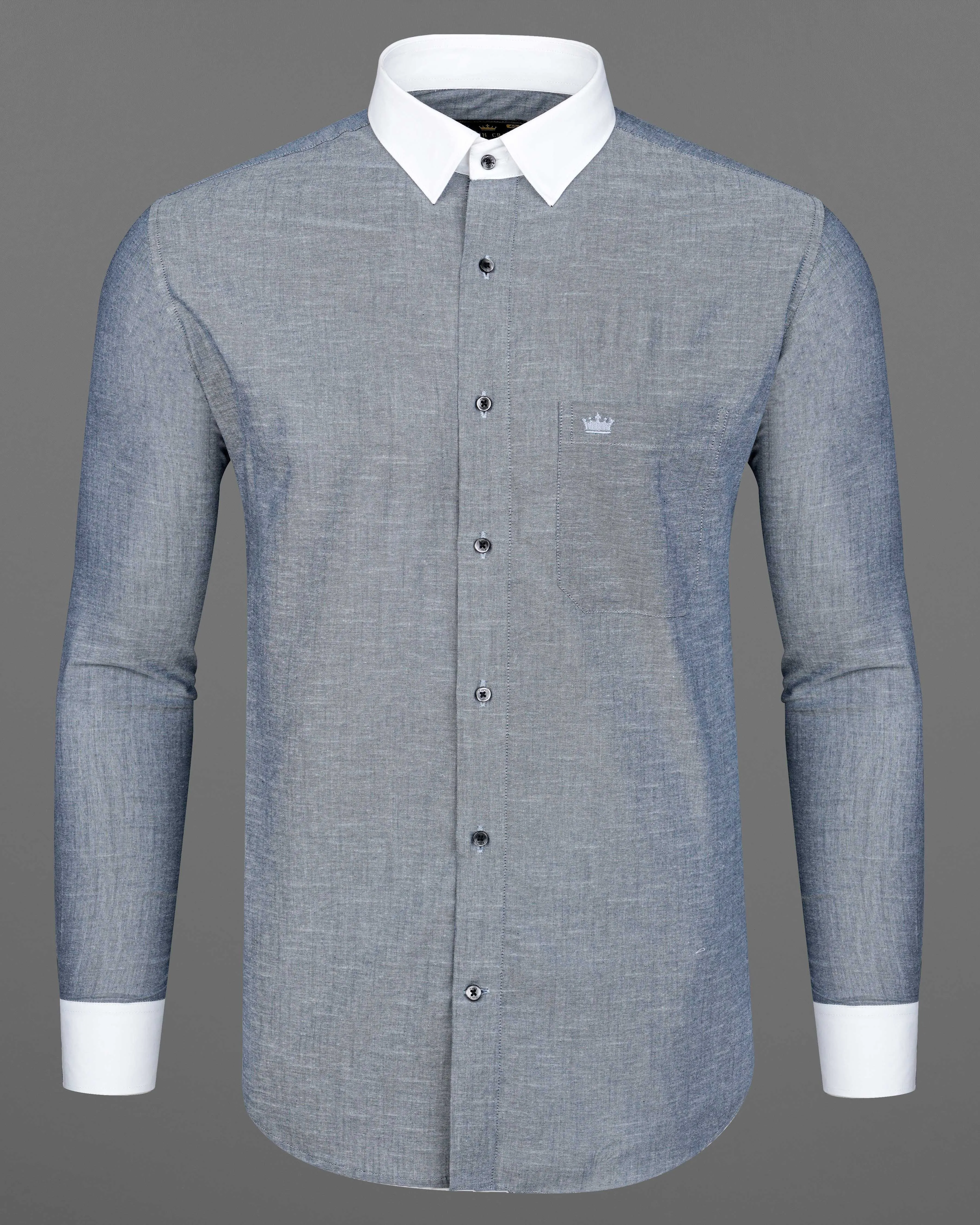 Amethyst Gray with White Collar and Cuffs Royal Oxford Shirt