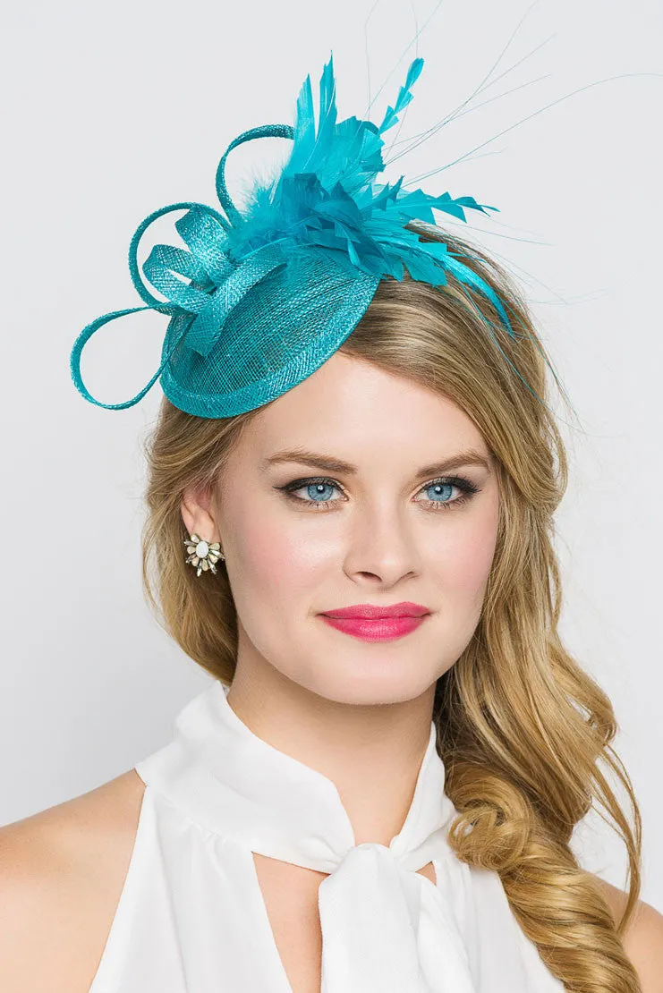 Arianna Fascinator - Turquoise