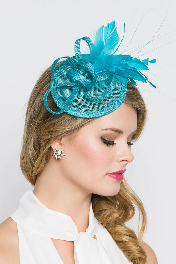 Arianna Fascinator - Turquoise