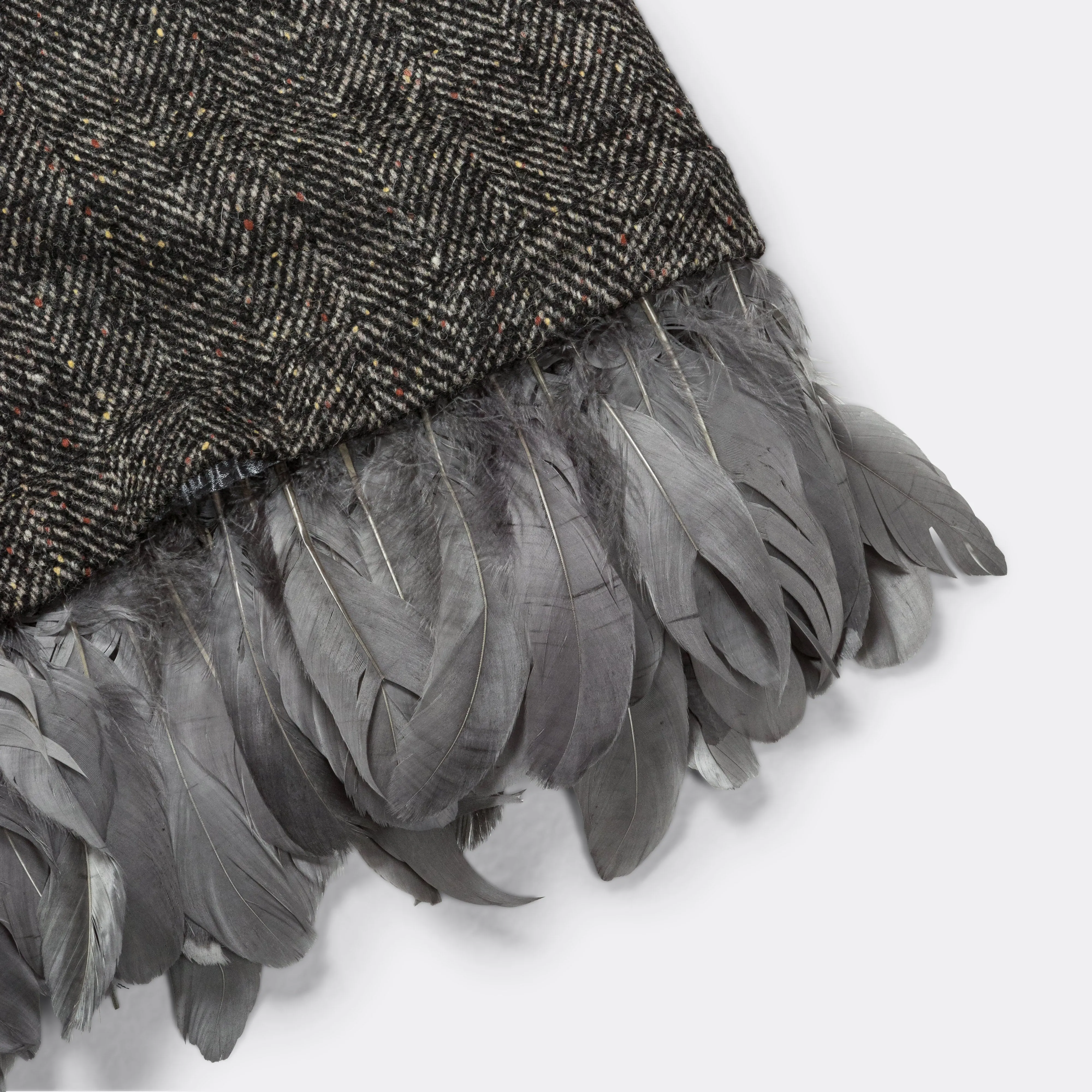 Atelier Robe w/ Feathers - Bottonato Herringbone Tweed