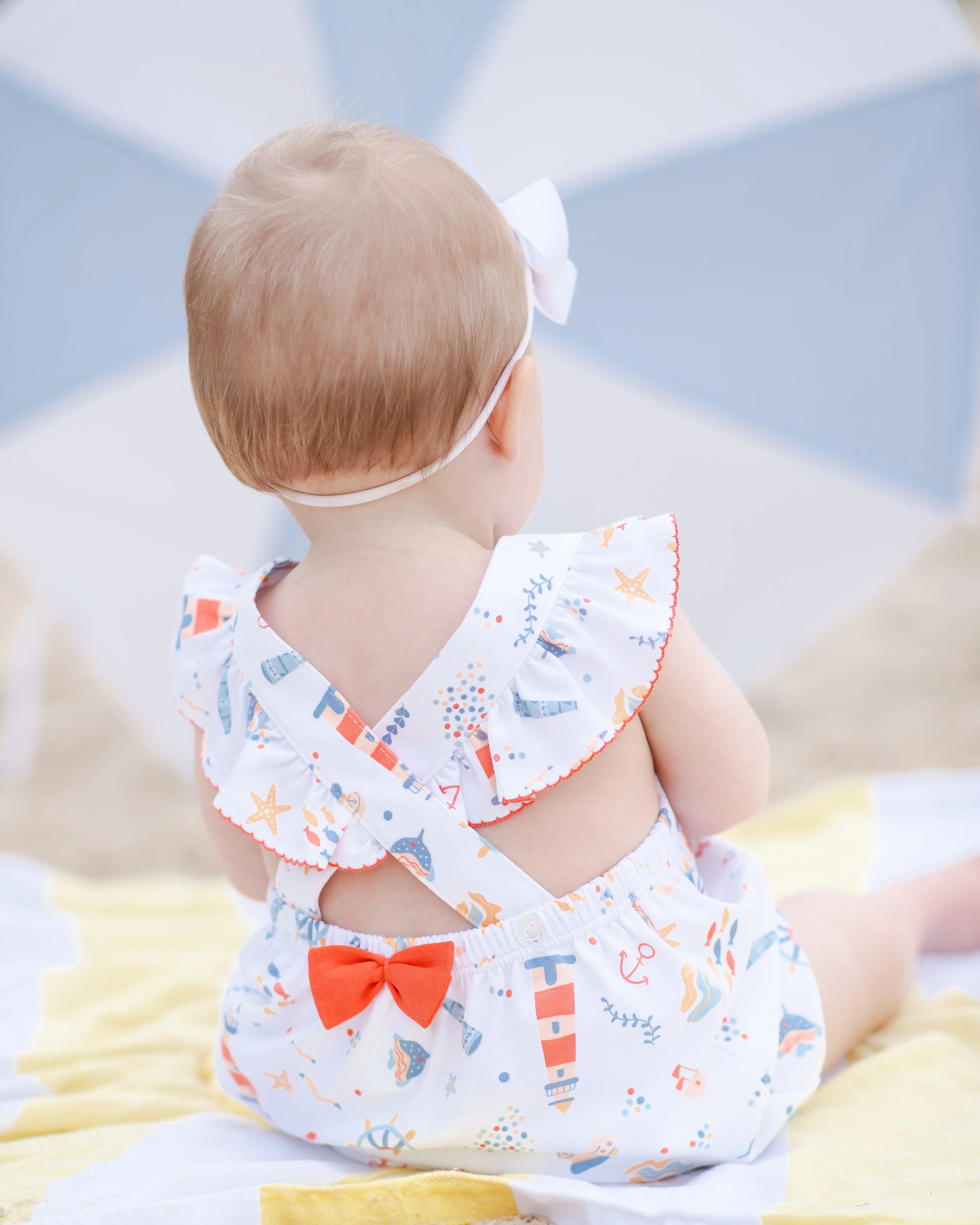 Baby Girl's Nautical Print Sunsuit