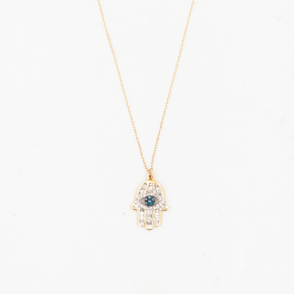 Baguette Hamsa Necklace