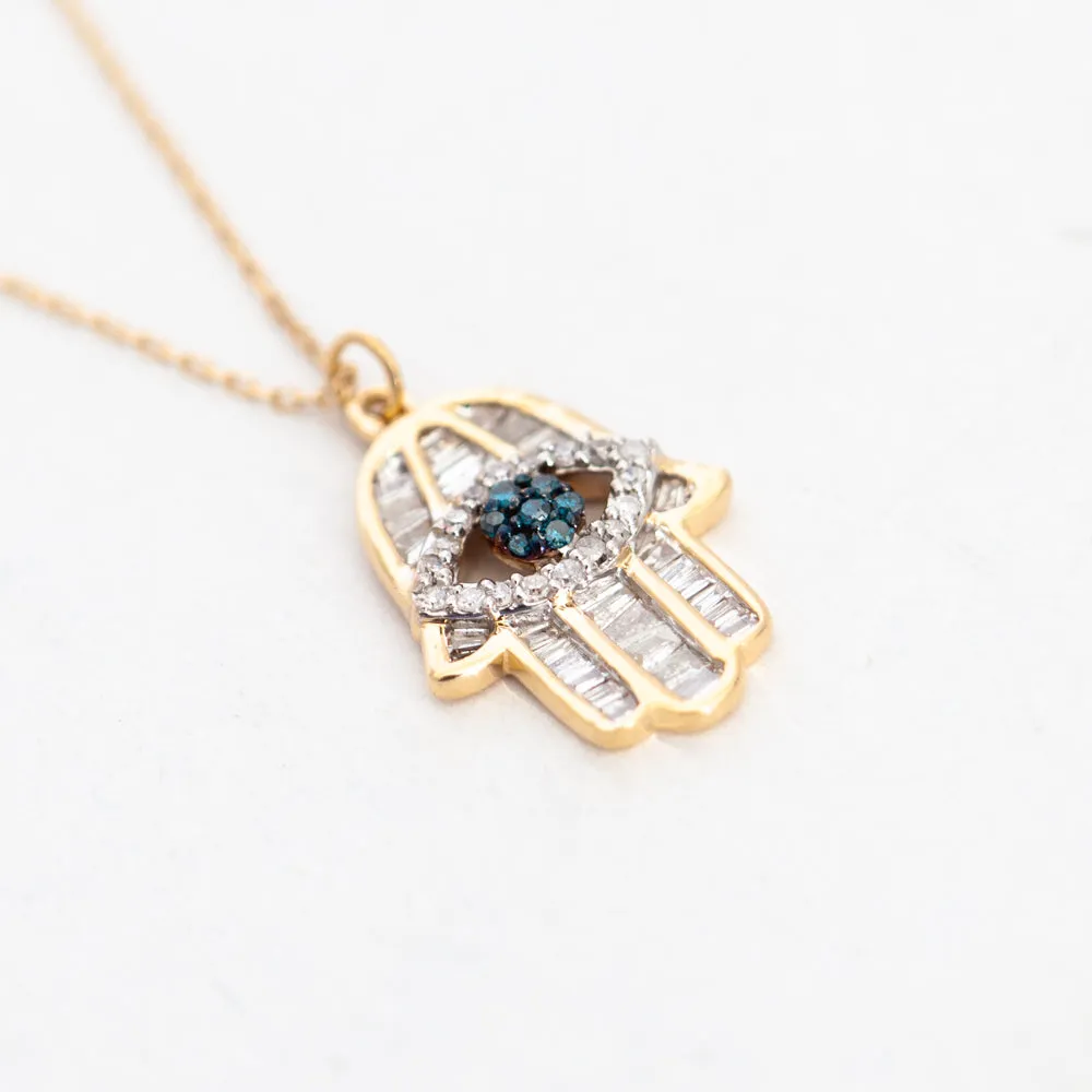 Baguette Hamsa Necklace