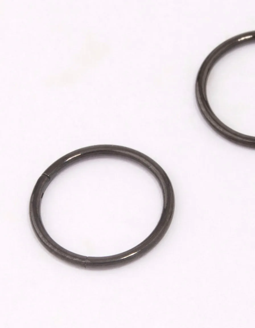 Black Coated Titanium Fine Sleeper Earrings