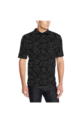 Black Scroll Men's Polo Shirt