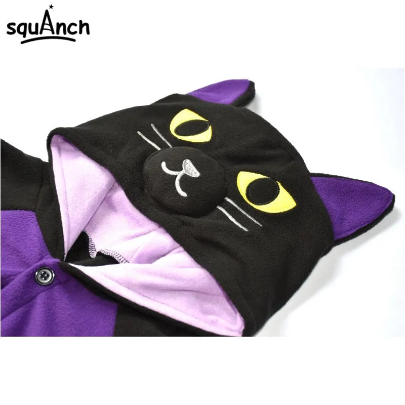 Black/Purple Cat Onesie | Adult Size