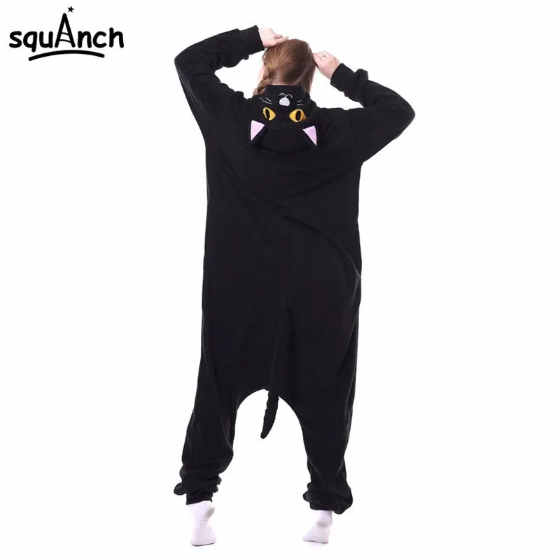 Black/Purple Cat Onesie | Adult Size