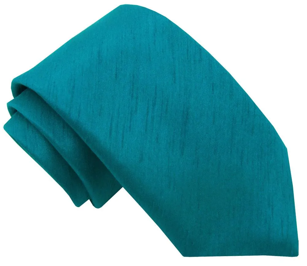 Blue Teal Shantung Wedding Tie