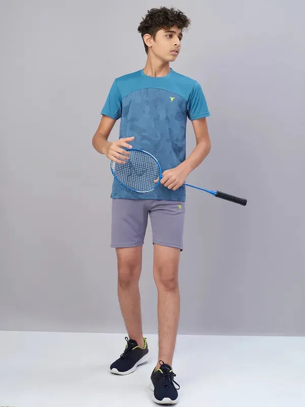 Boys Solid Slim Fit Shorts with TECHNO GUARD