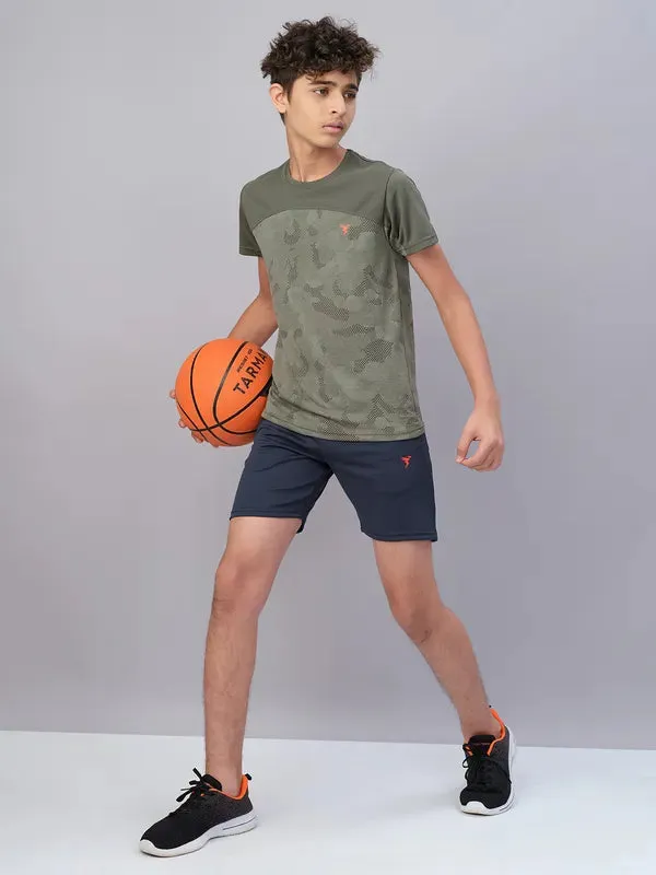 Boys Solid Slim Fit Shorts with TECHNO GUARD