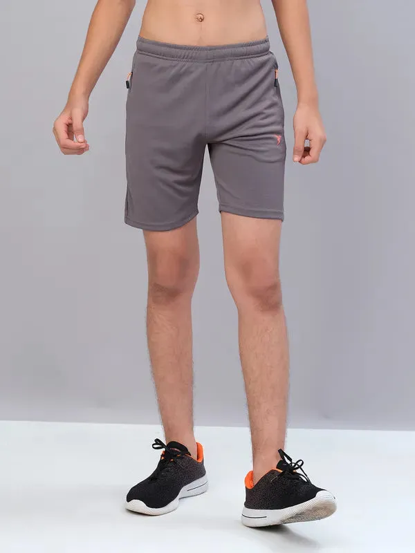 Boys Solid Slim Fit Shorts with TECHNO GUARD