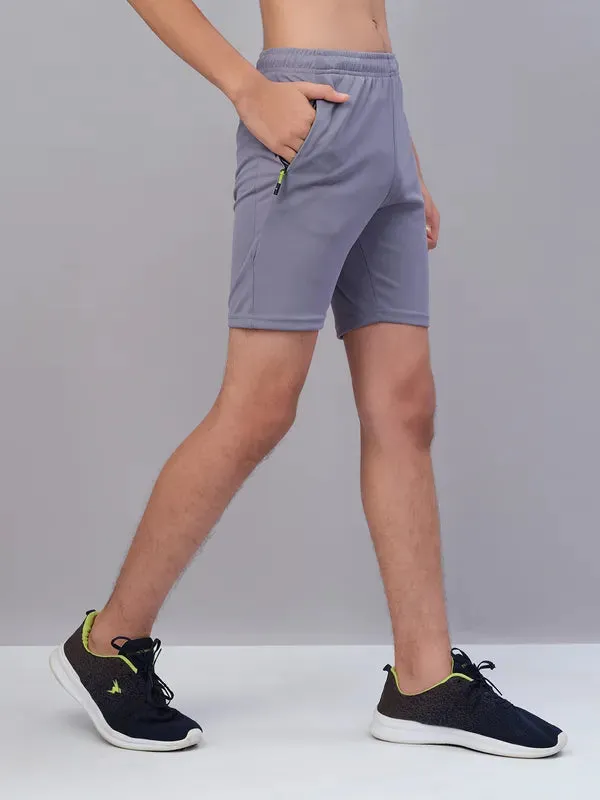 Boys Solid Slim Fit Shorts with TECHNO GUARD