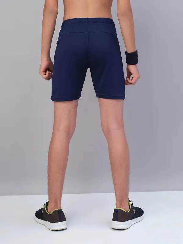 Boys Solid Slim Fit Shorts with TECHNO GUARD