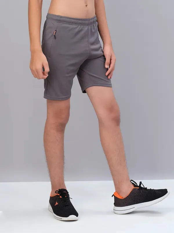 Boys Solid Slim Fit Shorts with TECHNO GUARD