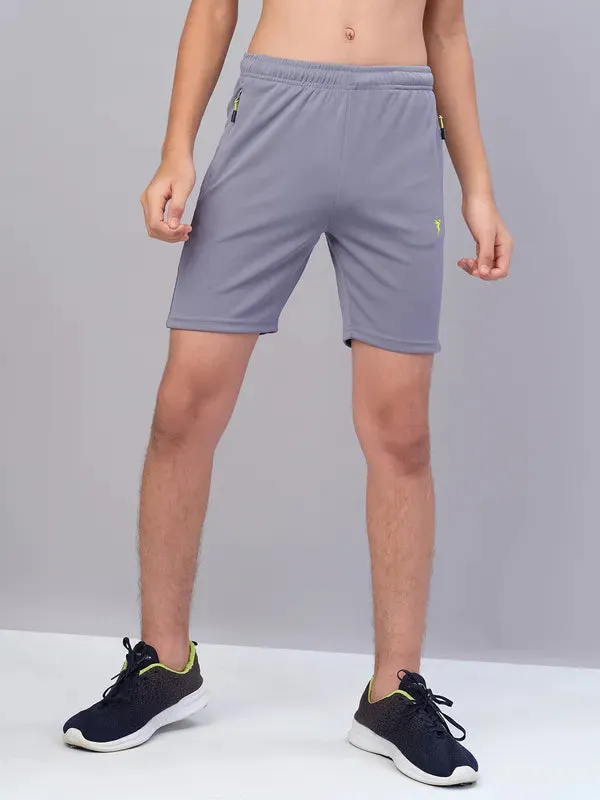 Boys Solid Slim Fit Shorts with TECHNO GUARD