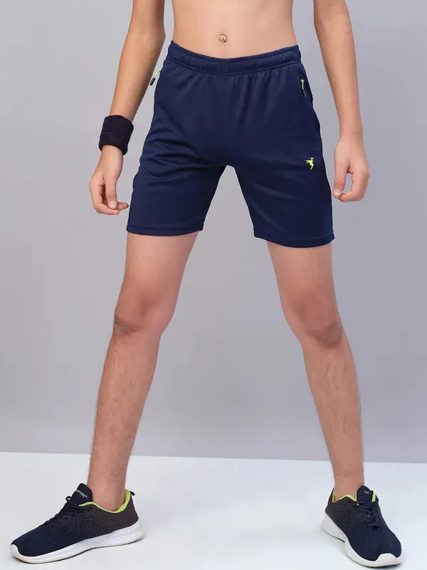 Boys Solid Slim Fit Shorts with TECHNO GUARD