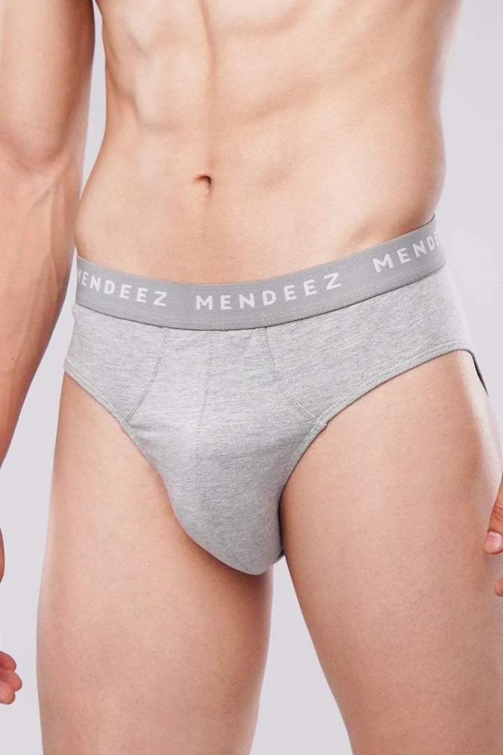 Briefs - White, Black & Heather Grey Pack Of 3