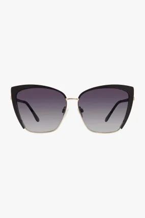 Brunch Date Square Black Gold Sunglasses