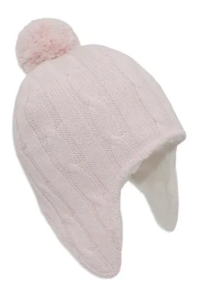 Cable Knit Sherpa Beanie Pink