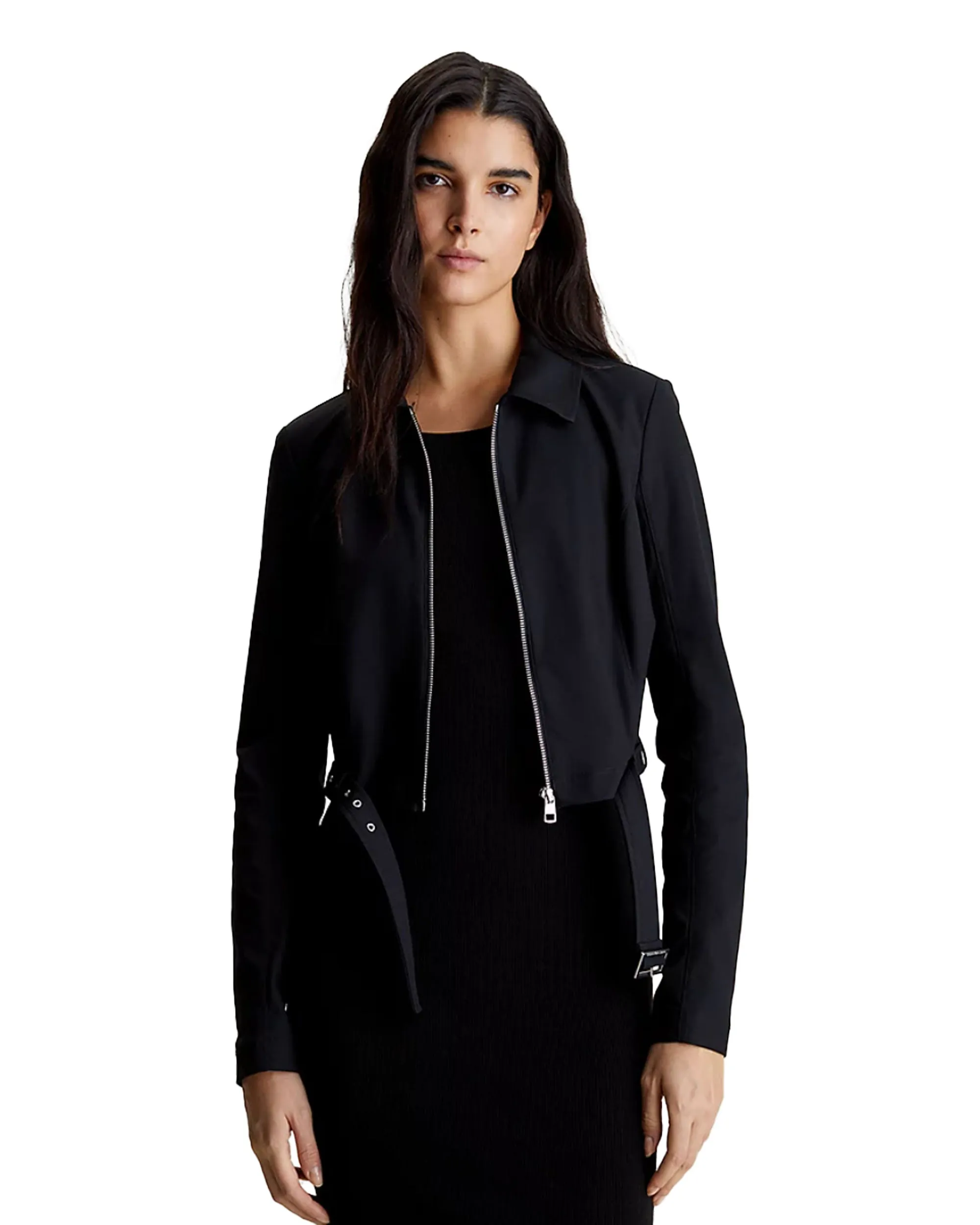 Calvin Klein Buckle Knit Jacket Nero