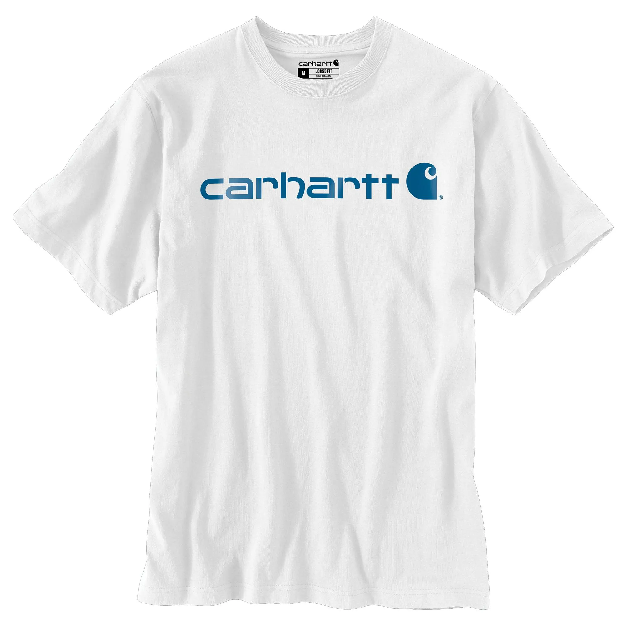 Carhartt Men's Signature Logo Short Sleeve T-Shirt_White