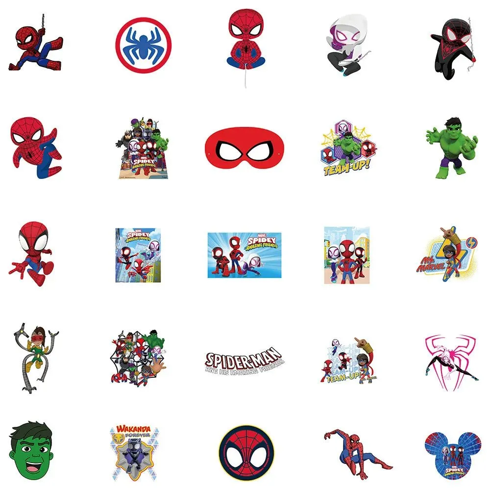 Cartoon Marvel Spiderman Stickers - 50pcs for Fans of All Ages