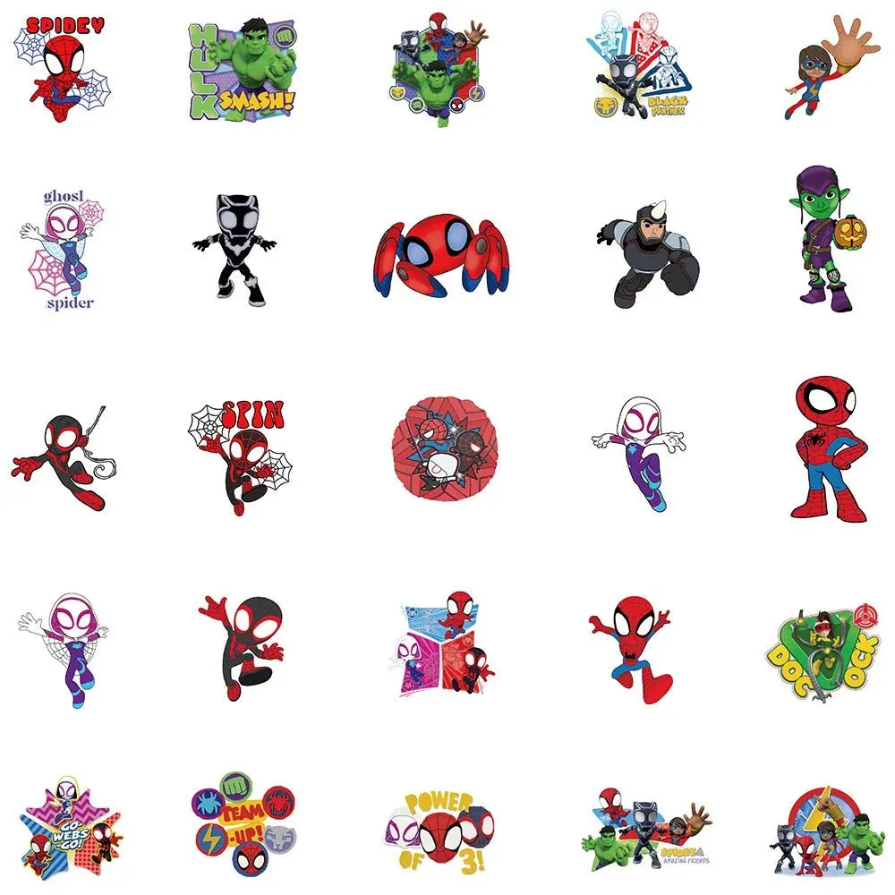 Cartoon Marvel Spiderman Stickers - 50pcs for Fans of All Ages