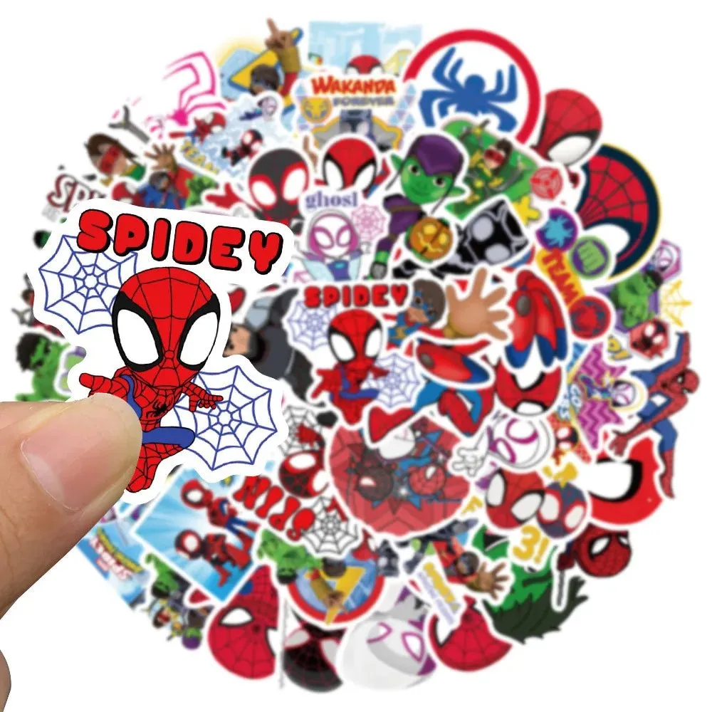 Cartoon Marvel Spiderman Stickers - 50pcs for Fans of All Ages