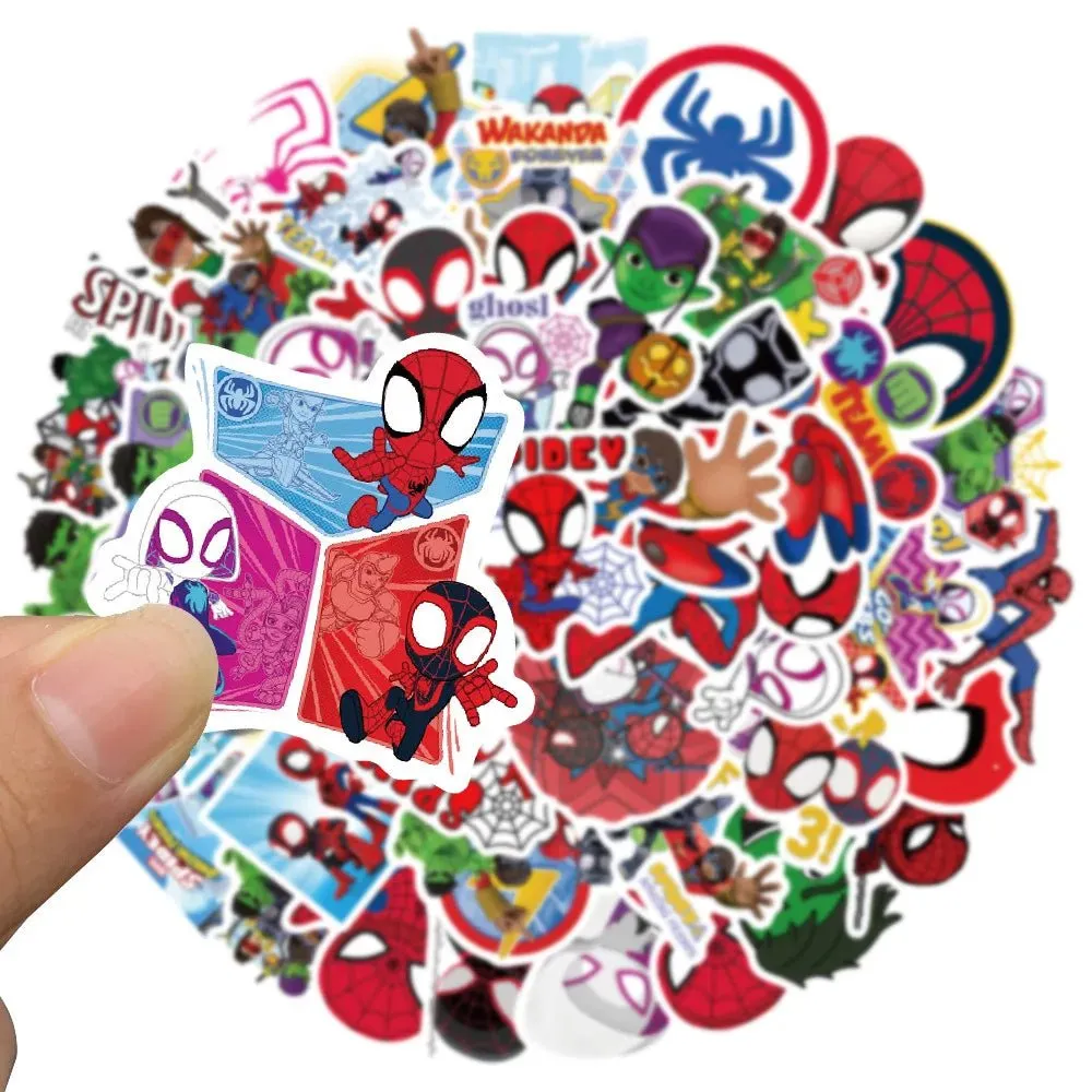 Cartoon Marvel Spiderman Stickers - 50pcs for Fans of All Ages