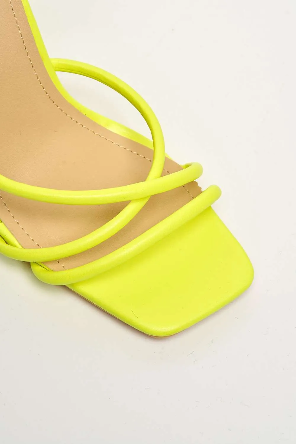 Chania Thick Strappy Block Heel Sandal in Lime