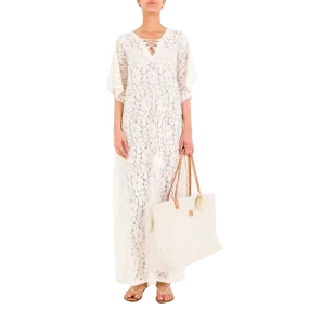 CHARLIE Off-White Lace Kaftan